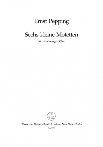 Short Motets (6) (G). : Choral: (Barenreiter)