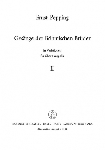 Songs of the Bohemian Brothers, Part 2 (G). : Choral: (Barenreiter)