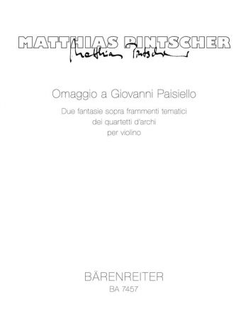 Omaggio a Giovanni Paisielli.  Two fantasies on thematic  fragments from the 3rd and 9th string quar