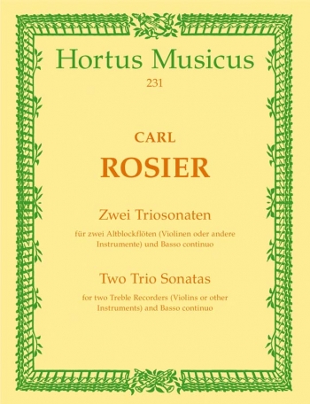 Trio Sonatas (2) (D min, C min). : Recorder Ensemble: (Barenreiter)