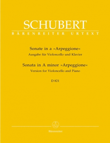 Sonata for Arpeggione in A minor (D.821) arranged for Cello. : Cello: (Barenreiter)