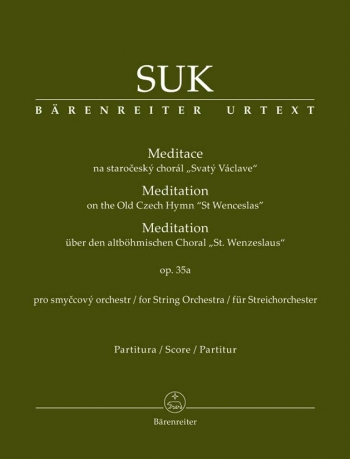 Meditation on the Old Czech Hymn St Wenceslas, Op.35a (Urtext). : Large Score Paperback: (Barenreite
