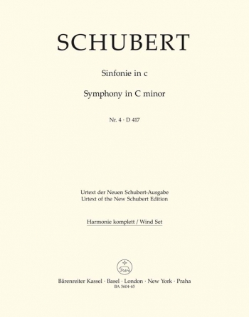 Symphony No.4 in C minor (D.417) (Urtext). : Wind set: (Barenreiter)
