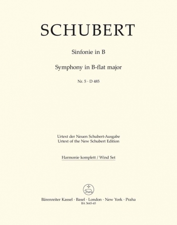 Symphony No.5 in B-flat (D.485) (Urtext). : Wind set: (Barenreiter)