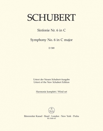 Symphony No.6 in C (D.589) (Urtext). : Wind set: (Barenreiter)