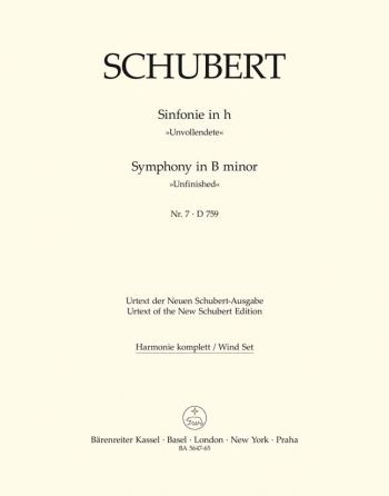 Symphony No.7 in B minor (D.759)  (Unfinished) (Urtext). (formerly Symphony No.8): Wind set: (Barenr