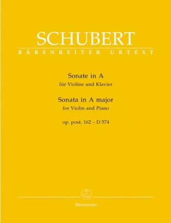 Sonata for Violin in A, Op.posth.162 (D.574) (Urtext). : Violin & Piano: (Barenreiter)
