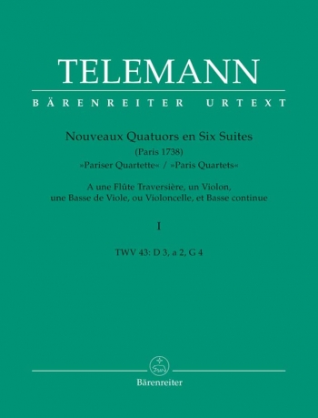 Paris Quartets Vol.1 (D major, A minor, G major / TWV 43: D3, a2, G4) (Urtext).: Mixed Ensemble: (Ba