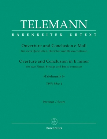 Overture and Conclusion in E minor (Tafelmusik No.1 1733) (Urtext). : Large Score Paperback: (Barenr