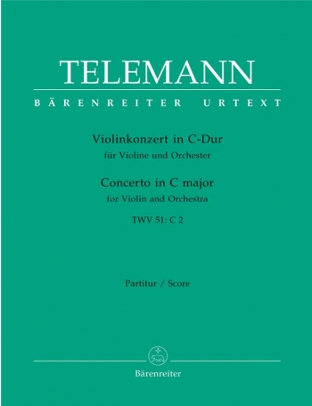Concerto for Violin in C (TWV 51: C2) (Urtext). : Large Score Paperback: (Barenreiter)