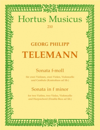 Sonata in F minor (TWV 44: 32). : Large Score Paperback: (Barenreiter)