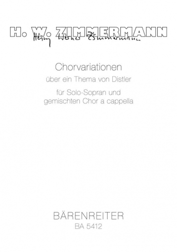Choral Variations on a Theme by Distler. : Choral: (Barenreiter)