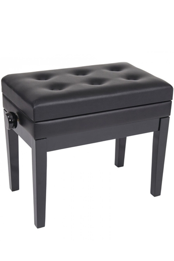Kinsman Piano Bench Adjustable Height With Storage Black Satin