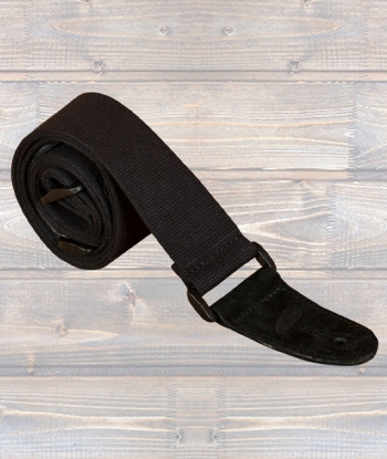 Leathergraft Guitar Strap - Canvas - Black - Suede Ends