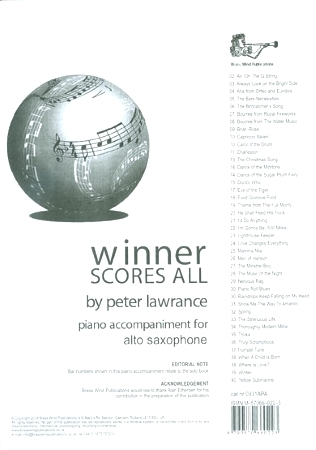 Winner Scores All: Alto Saxophone Piano Accompaniment
