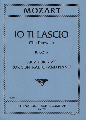 Io Ti Lascio: The Farewell: Aria For Bass Voice: Vocal & Piano (International)