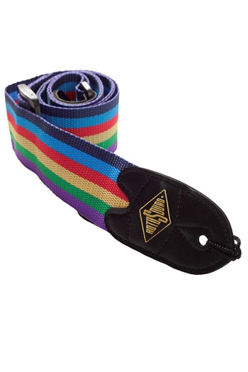 Rotosound Guitar Strap - 2" Webbing - Rainbow - Leather Ends