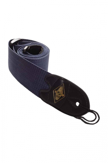 Rotosound Guitar Strap - 2" Webbing - Navy - Leather Ends