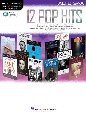 Instrumental Play-Along 12 Pop Hits: Alto Saxophone (Book/Online Audio)