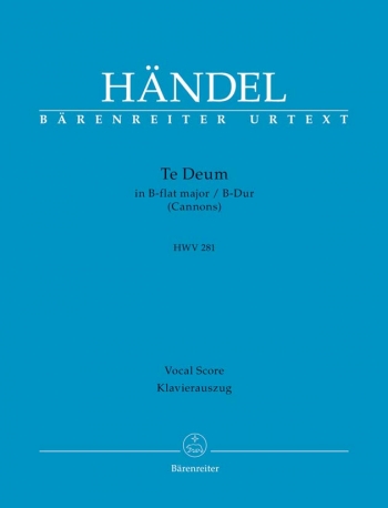 Te Deum In Bb Major (HWV 281): Cannons: Vocal Score (Barenreiter)