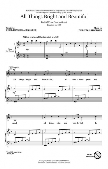 All Things Bright & Beautiful: Vocal SATB & Piano