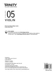 Trinity College London Violin Exam Pieces Grade 5 Violin Part Only 2020-2023