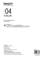 Trinity College London Violin Exam Pieces Grade 4 Violin Part Only From 2020