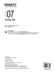 Trinity College London Violin Exam Pieces Grade 7 Violin Part Only From 2020