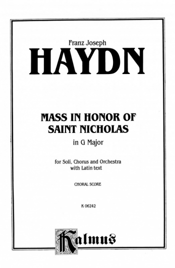 Mass In Honor Of Saint Nicholas, In G Major (Kalmus)