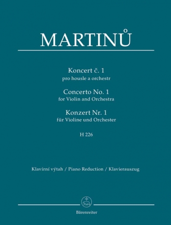 Concerto No.1 For  Violin & Piano (Barenreiter (was H226))