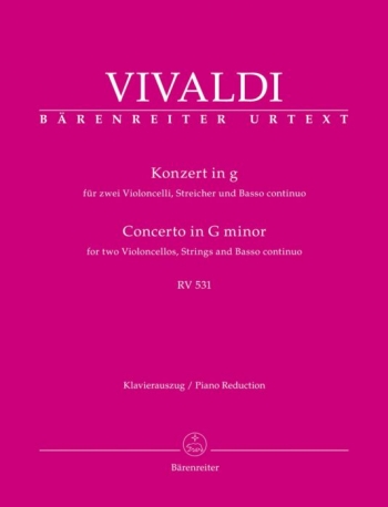 Concerto G Minor RV531:  2 Cellos & Piano (Barenreiter)