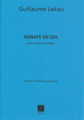 Sonate En Sol Majeur Violin And Piano (Salabert)
