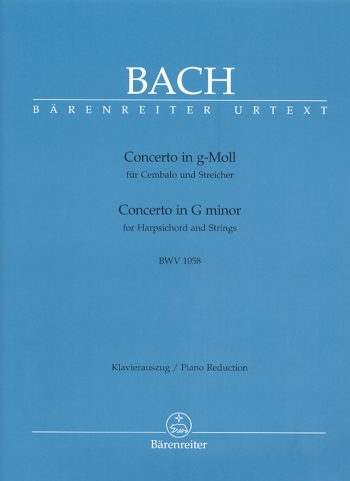 Concerto For Harpsichord And Strings In G Minor BWV 1058 Piano Reduction  (Barenreiter)
