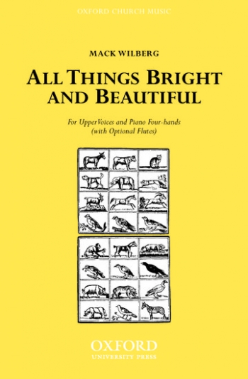 All things bright and beautiful for SA, piano 4 hands, with optional 2 flutes, or ensemble, or chamb