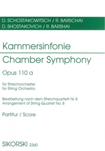 Chamber Symphony Kammersinfonie Opus 110A Score (Sikorski)