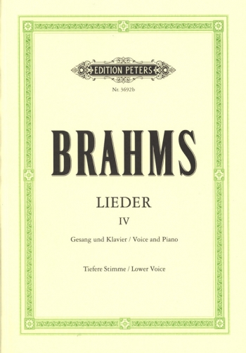 Lieder: Complete Songs Vol.4 Medium Or Low Voice And Piano (Peters)
