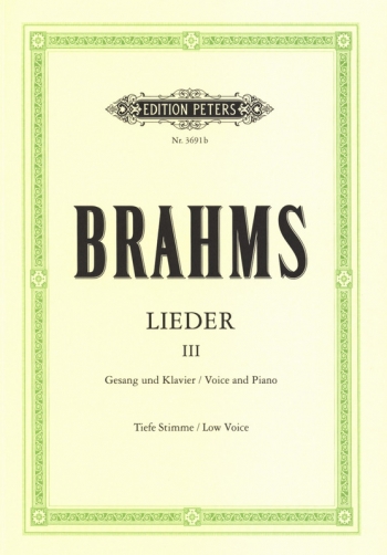 Lieder: Complete Songs Vol.3 Low Voice And Piano (Peters)