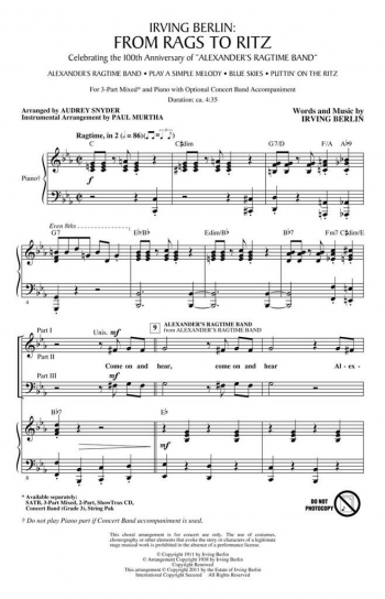 From Rags To Ritz Vocal: SATB (Snyder)