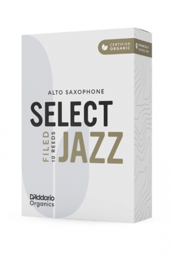 D'Addario Organic Select Jazz Filed Alto Saxophone Reeds (10 Pack)
