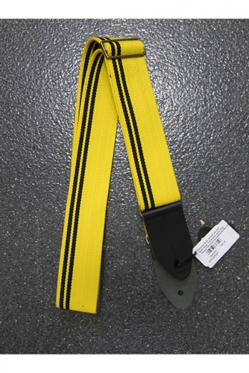 Leathergraft Guitar Strap - Racing Yellow Canvas & Suede Ends 2"