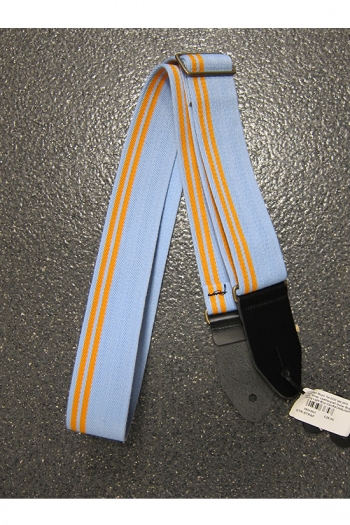 Leathergraft Guitar Strap - Racing Light Blue Canvas & Suede Ends 2"