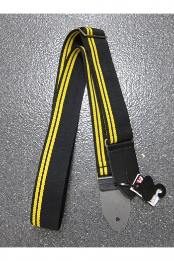 Leathergraft Guitar Strap - Racing Black Canvas & Suede Ends 2"