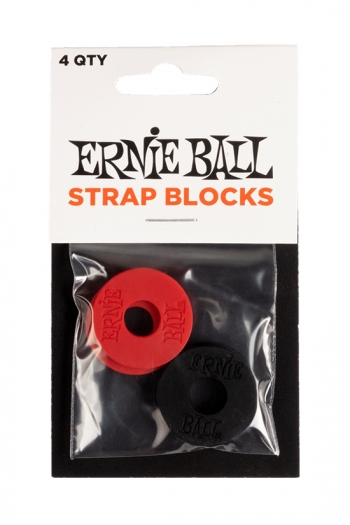 Ernie Ball Strap Block 4 Pack Black & Red