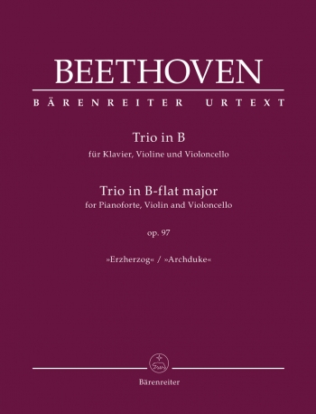 Trio In Bb Op97: Archduke: Piano Trio (Barenreiter)