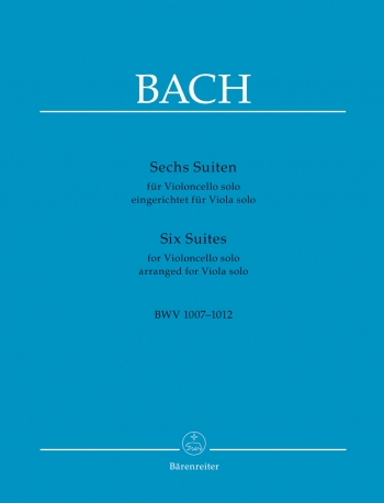 6 Suites For Solo Cello Arranged For Viola (Barenreiter)