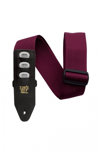 Ernie Ball Pickholder Guitar Strap - Burgundy 2"