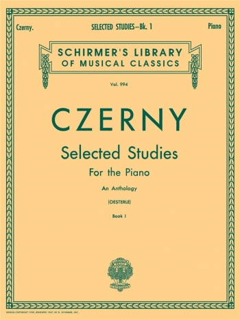 Selected Studies For The Piano - Book 1: Piano (Schirmer)