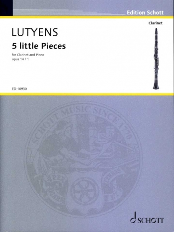 5 Little Pieces Op. 14/1 Clarinet & Piano (Schott)