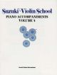Suzuki Violin School Vol.4 Violin Piano Accompaniment
