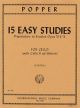 15 Easy Studies: Op 76 And 73:  Violoncello With Cello II (International)
